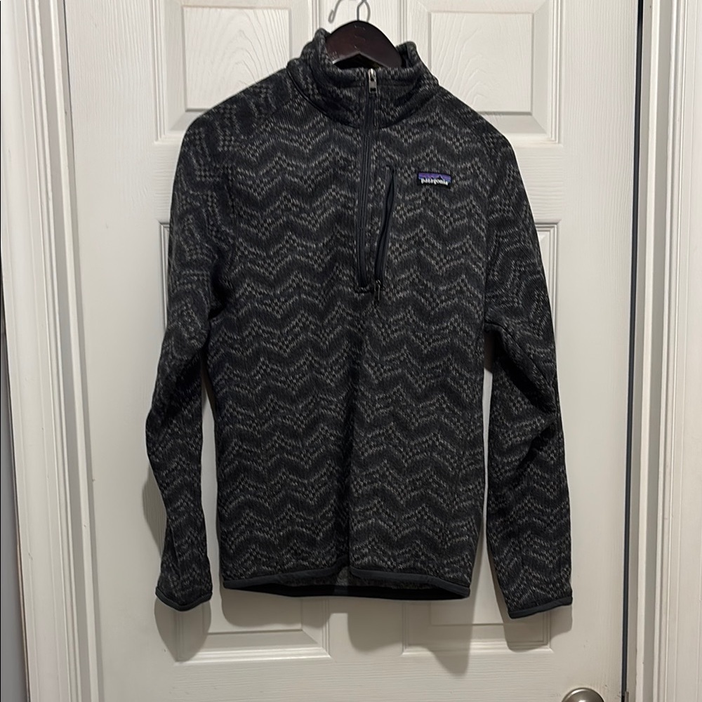 Patagonia Chevron Patterned Jacket in Black and Gray